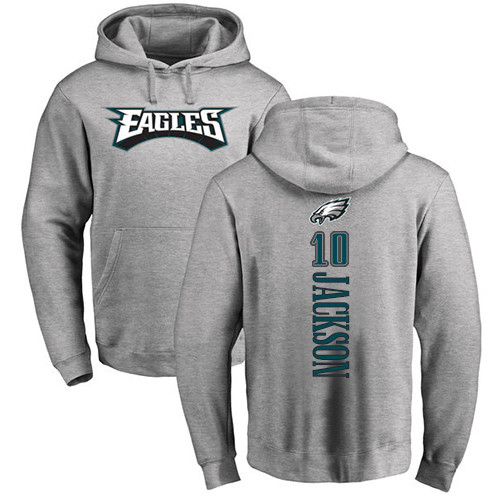 Men Philadelphia Eagles #10 DeSean Jackson Ash Backer NFL Pullover Hoodie Sweatshirts